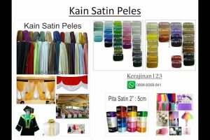 Kain Satin Peles Kain dekorasi abutai Kahatex furing 1mtr x 150cm