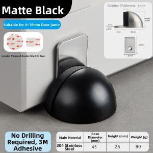 No-Drill Collision Prevention Door Stop Stainless Steel