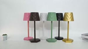 Classic Minimalist Touch Wireless Table Lamp Decorative Table Lamp Ripple Lampshade - Black - White - Gold - Multiple Colors Available Led Table Lamp USB Rechargeable Three-Color Adjustable Brightness Lighting Suitable for a Cozy Living Room/Bedro...