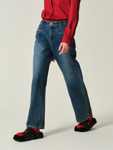 JENDES Classic Never out of Style High Waist Distressed Denim Jeans Women Stylish Versatile Elegant Slim Straight Pants