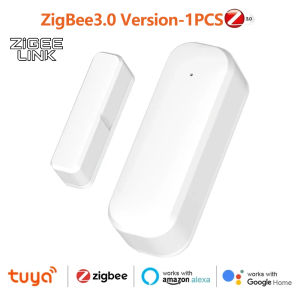 Zigbee Magnetic Contact Sensor Door Window Smart Anti-Theft Burglar Detector With APP Alert Notification Work With Alexa Google