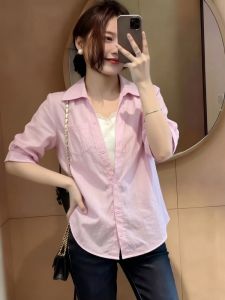 AIYITI | Unique Fake Two Piece Large Size Pink Womens Blouse
