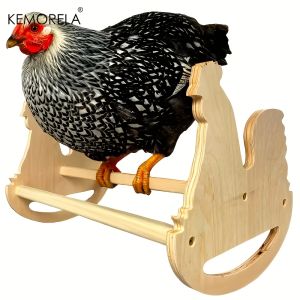 1PC Rustic Wooden Chicken Perch with Swing Multi-Level Jungle Gym Play Structure for Chicks & Parrots Durable Coop & Brooder Toy