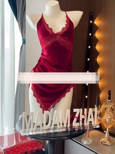 Hormones⭐ชุดนอนกำมะหยี่⭐ชุดนอนไม่ได้นอนชุดนอนเซ๊กซี่⭐พร้อมส่งจากไทย(H9039)