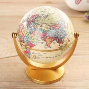 hot English Desktop Retro Globe Earth World Ocean Map Ball Antique Geography Learning Education Home School Decoration 360 Rotating