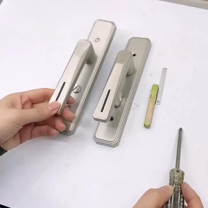 Door Lockset Door Lock Aluminum Alloy Door Toilet Bathroom Keyless Single Tongue Door Lock