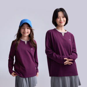 happy nocnoc | Cotton-Feel Quick-Dry Bubble Water V-Neck Faux Two-Piece Long Sleeve T-Shirt for Boys