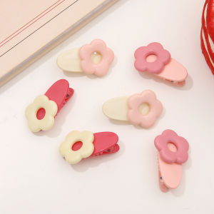4cm 2pcs/bag New Acrylic Flower Sweet Small Fresh Bangs Side Clip Headwear