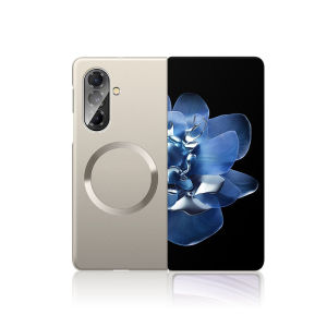 For Magsafe Magnetic Wireless Charging Solid Color Plating Not Border Phone Case For Samsung Galaxy Fold 6 5 4 3 Bumper Cover