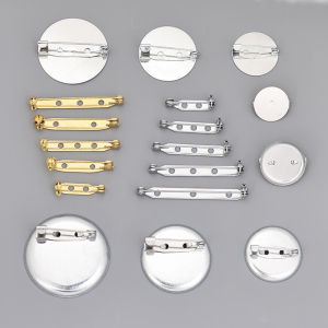 Safety Pin Metal Brooch Round Base Buttonhead Manual