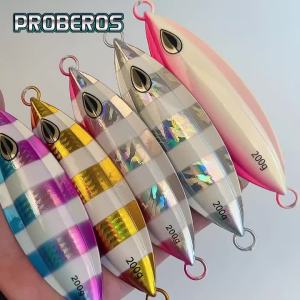 PROBEROS 1 Jigging Lure 40g-200g Trolling Mồi Cứng Kim Loại Jig Mồi Câu Cá Cho Nước Mặn Câu Cá Bass Đại Dương Bãi Biển Sông