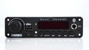KEBIDU | KEBIDU 50W Amplifier DC 12V MP3 Decoding Board Wireless DIY Car MP3 Player Module 6.5mm Mic Knob Volume USB FM Radio For Speaker