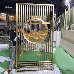 Luxury Lattice Hollowed Chinese Stainless Steel Screen