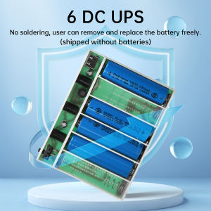 DC UPS Uninterruptible Power Box 6Pcs 18650 Lithium Battery Welding Free Power Box DIY Kit Optical Cat Router 5V 9V12V Peak 60W