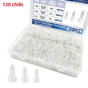 Bộ 120 Đầu Nối Dây Điện Cách Điện Bằng Nylon Đầu Kín Loại CE1 CE2 CE5 Dùng Cho Hệ Thống Điện