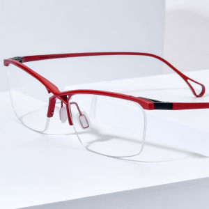 FONEX Pure Titanium Eyeglasses Frame Men Brand Design Semi-Rimless Square Glasses Japanese High-Quality Half-Rim Ultralight Optical Eyewear 85757