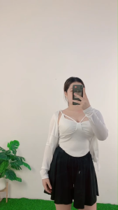 ชุดเซ็ต ลุคตัวแม่ สายเดี่ยว+กระโปรง+เสื้อคลุม