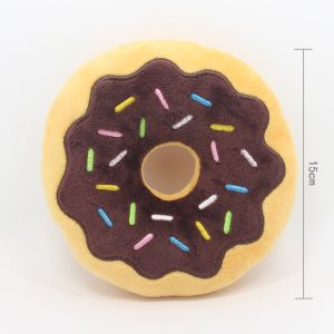 Dog Toys Donut Plush Soundmaking Cute Toy Pets Dog Squeaky Sound Funny Interactive Bite-Resistant Chew Biting Teeth Grinding