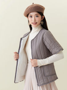 Lightweight Cotton Vest Womens Inner Liner Zipper Short Sleeve Pure Color School Uniform Essential Shoulder Protector