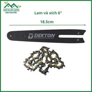 Lam máy cưa xích Dekton 6 inch và dây xích E0NK-38DL 1/4" 043"/1.1mm dùng cho máy M21-CS06BLC