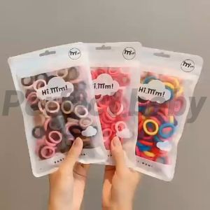 50Pcs/set Candy Color Childs Hair Towel Ring Rubber Band Hair Adult Available