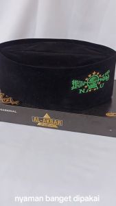 SONGKOK BORDIR NU Hijau - Songkok Hitam Bordir NU - Peci Hitam NU