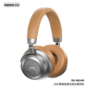 REMAX Metal ANC Noise Reduction Wireless Bluetooth Headset High Quality Low Latency Gaming Headphones RB-980HB over Ear