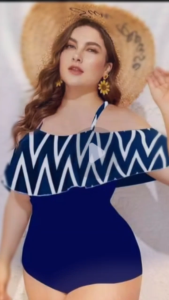 CURVY PLUS SIZE OFF SHOULDER SWIMSUIT [MARGARITTA]