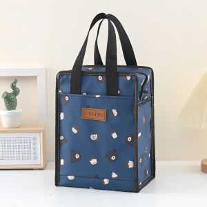 Thickened Aluminum Foil Insulated Cartoon Lunch Box Bag round Shape Portable Bento Bag Student Meal Bag Thermal Bucket Bag