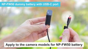 [KingMa] NP-FW50 Dummy Battery to USB Type-C for Sony A7 A7R2 A7M2 A6000 A6300 and more using FW50 / FW 50 Battery