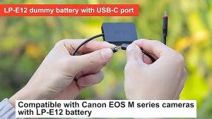 [Kingma] LP-E12 USB Type-C Dummy Battery for Canon Cameras using LP-E12 Type Batteries such as SX70HS 100D M50 M2 M100 M10 M200 etc.