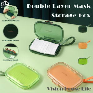 Vision Double Layer Storage Box Portable Storage Box Temporary Storage Clip with Antifouling Cover KF94 Simple Compact Storage Box