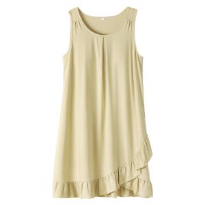 MiiOW | Pure Desire Summer Thin Cotton Silk Womens Nightgown With Chest Pad Cat Person Halter Sleepwear Sensual Mid-length Skirt