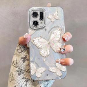 Oppo Findx5 pro Phone Case Findx5 pro Protective Cover Simple Design Butterfly Pattern Anti-Fall Silicone Shell for Women