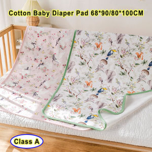 Cotton Baby Diaper Pad Washable Newborn Urine Mat Nursing Change Mat Cartoon Crib Sheet Protector