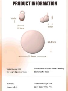 [Dual Noise Cancelling] In-Ear Sleep Headphones/入耳式睡眠耳机/Wireless Ultra-Lightweight No Pressure Comfortable Long-Lasting Battery Headsets Earphones Mini In-Ear Sleep Headphones Wireless Bluetooth Earphone Noise Reduction Waterproof Long Battery Headsets