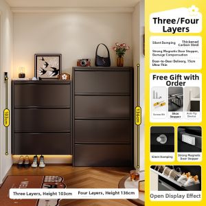MEISD | Ultra Thin Narrow Entryway Shoe Cabinet