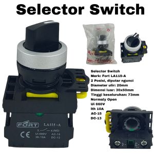 Saklar Selector Switch 2 Posisi On Off 2 Step Fort LA115-A