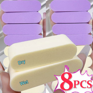 4-8ชิ้นฟองน้ำนุ่มสำหรับแต่งหน้าชีสเค้กข้าวแบบเปียกและแห้งหัวบีบไส้ขนมผสมแป้งครีมปกปิดรองพื้นสำหรับหน้าพัฟแป้ง