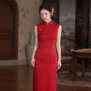 Sleeveless Vintage Chinese Style Cheongsam Dress 2026 Spring Summer New Design