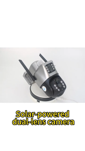 4G Solar Security Camera Dual Lens Wireless 360° View PTZ Night Vision IP66 Waterproof V380 Pro APP Remote Monitoring