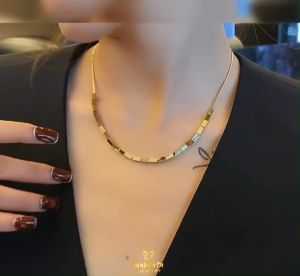 K05 Kalung TITANIUM Wanita Model Mahkota Unik Lapis Emas 18K K05