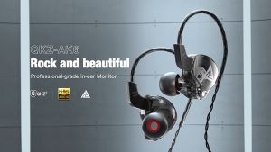 QKZ หูฟัง AK6 หูฟังเอียร์บัดสเตอริโอแบบสปอร์ต - สปอร์ตเสียง 2.4/5.0 GHz อินเอียร์ - มีสาย 2 มิติ หูฟัง