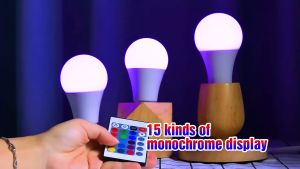 Lampu Bohlam RGBW 10w 7w 18w Bulb E27 Warna Warni Smarthome 10 Watt Remote IR Hias Natal DIY Kamar