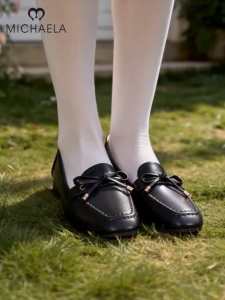MICHAELA Exquisite Penny Loafers Chic Minimalist Comfy Low Block Heels for Work School SH6529022 XD