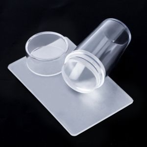 Nail stampler silicone stampler nail art alat stempel kuku with scraper peralatan nail art stamping tool