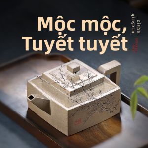 GUYUETANG | Bộ ấm trà tay làm từ đất nung tím Yixing cho trà Gongfu