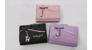 2023 NEW Wallet Girl Student Woman Short Long Cut Cute Ribbon Cat Cartoon Korean style cute coin purse Dompet Wanita Pelajar