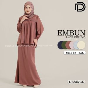 🇲🇾 DESINCE Baju Raya Women Embun Lace Kurung Baju Kurung Renda Wanita WW 019