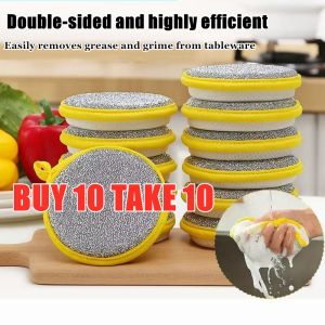 【BUY 10 TAKE 10】20pcs Ready Double Side Dishwashing Sponge Dish Washing Brush Pan Pot Dish Wash Sponges Household Cleaning Stock Double Side Dishwashing Sponge Pan Pot Dish Wash Sponges Household Cleaning Tools Kitchen Tableware Dish Washing Brush